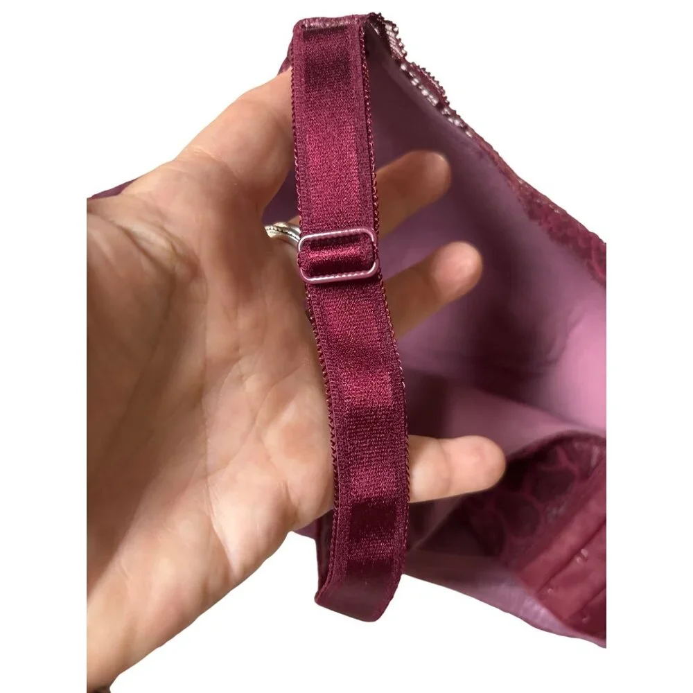 Torrid Curve Bra Size‎ 48 D Burgundy Lace Wire-Free Lightly Lined Everyday